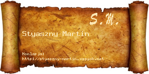 Styaszny Martin névjegykártya