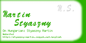 martin styaszny business card